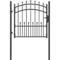 vidaXL Hekpoort met spijkers EMMEN 104 x 97 cm Poedercoated staal