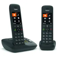 Gigaset C575A Duo, Analoog/DECT telefoon, Draadloze headset, Luidsprekerfunctie, 200 contacten, Identificatie van de beller, Zwart