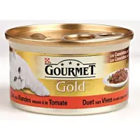 Gourmet gold cassolettes duet van vlees in saus met tomaten - 85 gr - 24 stuks