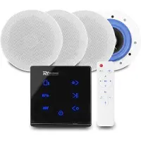 Power Dynamics set van 4 ESCS5 plafondspeakers met de A100B inbouw versterker - Bluetooth - 4x 20W