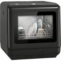 Ropilly Tafelmodel vaatwasser zwart - 5 wasprogramma's - 6 liter watertank - 4 couverts - Zwart