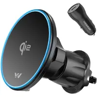 Wegman Telefoonhouders Auto met Qi2 15W Draadloze Oplader - Magnetische Autohouder Ventilatierooster - Mobiel Houder voor Ventilatie Luchtrooster - GSM Houder Auto - Incl. 45W USB-C Autolader