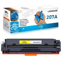 Losmann 207A W2212A, tonercartridge met chip, compatibel met HP 207A 207X W2212X, vervanging voor HP Color LaserJet Pro MFP M283fdw M255dw M282nw M283fdn M255nw (geel)