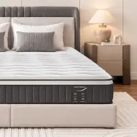 Niceluck Matras 140x200 cm, 22 cm dik, met geïntegreerde toplaag. 7-zone pocketveringmatras, hardheid H3/H4