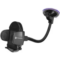 Forcell Ovale Smartphone Autohouder Zuignap Lange Arm 27cm Zwart
