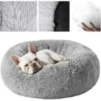 Purlove Een pluizig mandje voor honden, katten en konijnen - grijs