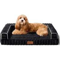 Merkloos Hondenmand - Orthopedisch hondenbed - Zwart - 76 x 51 cm - Afneembare hoes