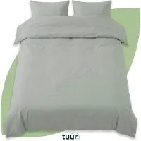 Tuur Dekbedovertrek 240x220 100% Biokatoen - Peaceful Green - GOTS-gecertificeerd - Voor Matrassen van 20 tot 30cm