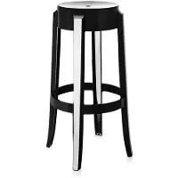 Kartell Charles Ghost Kruk - Set van 2 H 75 cm | Glossy Black