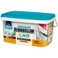 Bison Wand&Klaar Behanglijm vliesbehang emmer 5 kg, kant en klaar, eenvoudig aanbrengen, corrigeerbaar, goede hechting, voor alle soorten behang met een vliesrug