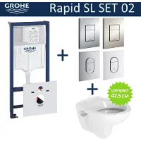 GROHE rapid sl toiletset set 02 b&w compact met arena of skate drukplaat