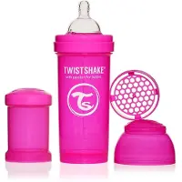 Twistshake Anti-colic babyfles - Pink Crazy Monkey 260ml