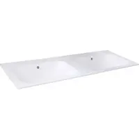 Best design Wastafel bora 120x47,5x1,2 cm polybeton hoogglans wit