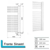 Boss & Wessing Designradiator bws franto sinistro 121x60 cm 690 watt buis links
