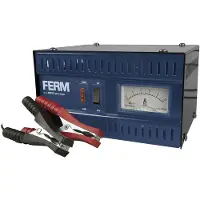 Ferm Acculader - BCM1021 - 6 & 12V - 75Ah - 5A - Automatische beveiliging - Incl. Accuklemkabels