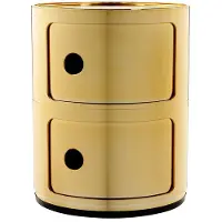 Kartell Componibili Metal Opbergunit Gold | 2 doors
