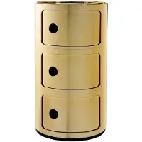 Kartell Componibili Metal Opbergunit Gold | 3 doors