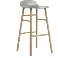 Normann Copenhagen Barstoel Form Oak 75 cm Grey