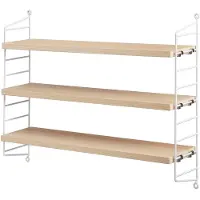 String Pocket Schap As / Wit - Rekkensysteem (modulair) Gepoedercoat Staal Ash Wood - SP5015-06-12