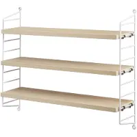 String Pocket Schap Eiken / Wit - Rekkensysteem (modulair) Gepoedercoat Staal Oak - SP5015-05-12