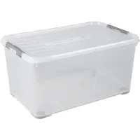 Curver 243857 Opbergbox HANDY Stapelbaar (l x b x h) 800 x 500 x 390 mm Transparant, Zilver 1 stuk(s)