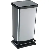 Rotho Paso pedaalemmer - prullenbak 40L - BPA vrij - zilver metallic