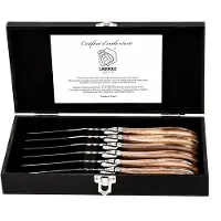 Laguiole Luxury Line Steakmes Set 6 Olijfhout
