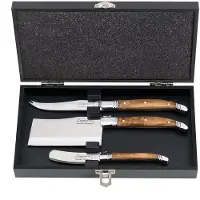 Laguiole Style de Vie Luxury Line kaasmessenset - 3-delig - olijfhout
