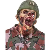 Vegaoo Latex zombie soldaten masker voor volwassenen