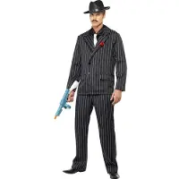 Smiffys Gangster zoot kostuum (Zwart en wit, M)