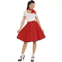 Widmann Rock en Roll rokje kleur rood-XS/L