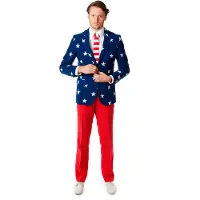 Opposuits Stars and Stripes Kostuum | Blauw | Maat 58