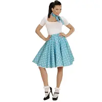 Widmann Jaren 50 Rok en Sjaal voor Vrouwen - Turquoise met stippen