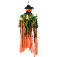 Boland Halloween Decoratie Vogelverschrikker Oranje / Groen 12 X 34 X 105 Cm
