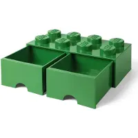 LEGO Opbergbox met 2 Lades Brick 8 Groen