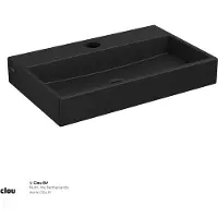 Clou Mini Wash Me fontein met kraangat mat zwart keramiek B38xH6xD24cm