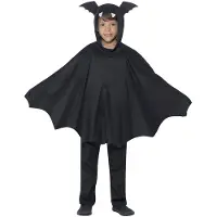 Smiffys Smiffy's Verkleedpak/cape Vleermuis - zwart - voor kinderen - Halloween/carnaval verkleed kostuum 146/158