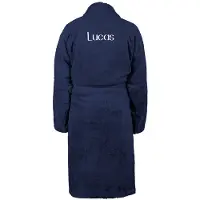 Yoursurprise Badstof badjas voor mannen - Met je naam - Blauw L/XL