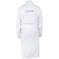 Yoursurprise Dames badstof badjas - met je naam - wit S/M
