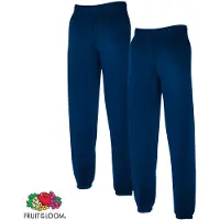 Fruit Of The Loom 2 sweatpants maat XL elastieken boord (marineblauw)