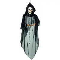Boland Halloween Decoratie Schedelspook Zwart / Wit 18 X 48 X 150 Cm