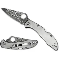 Spyderco Vouwmes Delica 4 Titanium Damascus