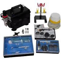 vidaXL Airbrush compressorset met 3 pistolen