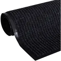 vidaXL Deurmat 90x60 cm PVC zwart