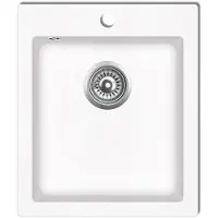 vidaXL Spoelbak opbouw enkele bak graniet wit