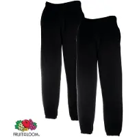 Fruit Of The Loom 2 sweatpants maat L elastieken boord (zwart)