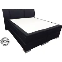 Slaaploods.nl Zeus - Boxspring inclusief matras - 80x210 cm - Zwart Mooie boxspring complete boxspring boxspringbed boxspring met gebogen hoofdbord
