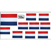 Thema party 10x Vlag Nederland 90x150cm