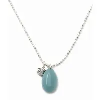 Heaven Eleven ketting rvs ballchain met een drop Amazoniet natuursteen