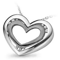 Orphelia Dames 925 Sterling Zilver Ketting met Hanger - Zilver/Zwart ZH-4659